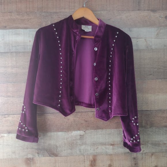 western velvet 2 piece outfit vintage early 90's 1849 brand - Picture 6 of 8